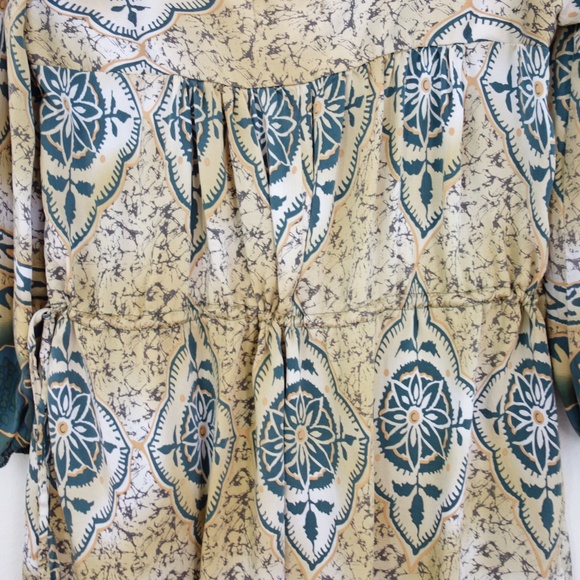 Silk Batik Midi Dress,  Boho Midi - Picture 7 of 11